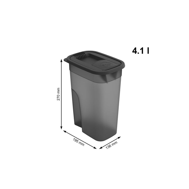 Afbeelding laden in galerijviewer, Rotho flo pet food container 4,1l antraciet transparant

