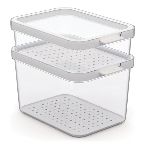 Rotho cauma set koelkastorganizer 1.2l + 2.15l transparant