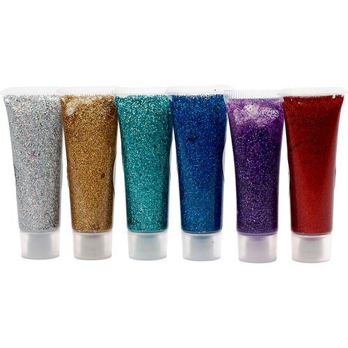 Eulenspiegel glitter gel, diverse kleuren, 6x18 ml 1 doos