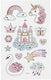 Creativ company diamond stickers - unicorn motief - magische stickers - zelfklevende strass glitter stickers - feestelijke luxe versiering - creatieve plakdiamant stickers - 1 vel