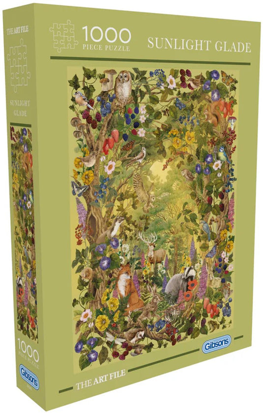 Gibsons - zonnige bosopening ( the art file sunlight glade ) - the art file - 1000 stukjes - 49×68cm - legpuzzel voor volwassenen