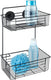 Wenko vacuum-loc wandrek 2-laags bari mat zwart 26x17x38cm - doucherek - douchemand - bevestigen zonder boren
