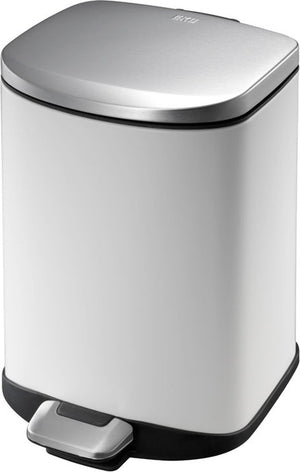 Eko - della pedaalemmer 6 liter - steel plastic - wit - prullenbak