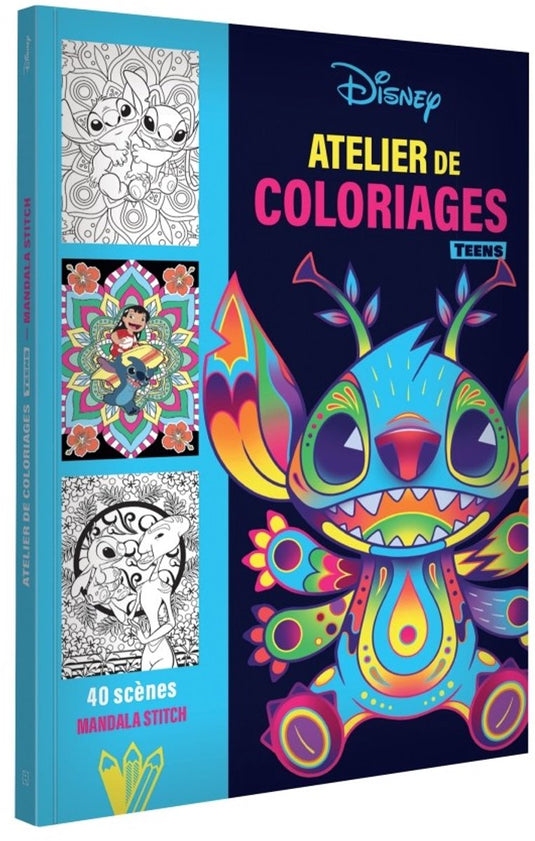 Hachette - jeunesse atelier de coloriages teens disney teens - hachette jeunesse - mandala stitch