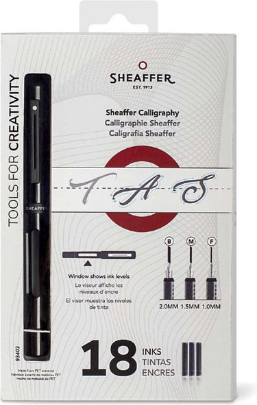 Sheaffer kalliegrafieset - zwart - penpunten f m b - sf-93402