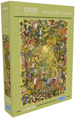 Gibsons - zonnige bosopening ( the art file sunlight glade ) - the art file - 1000 stukjes - 49×68cm - legpuzzel voor volwassenen