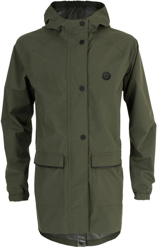 Agu go parka kids regenjas essential - groen - 152 - meisjes jongens - waterdicht ademend