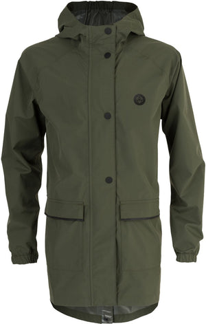 Agu go parka kids regenjas essential - groen - 152 - meisjes jongens - waterdicht ademend