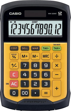 Casio wm-320mt pocket rekenmachine met display zwart, geel calculator