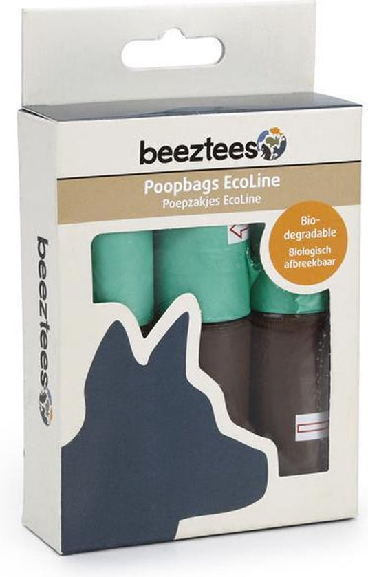 Beeztees ecoline poepzakjes - navulling - poepzakjeshouder - hond - 6x10 st