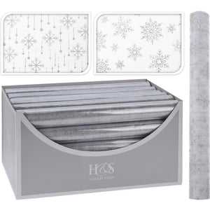 Home styling organza decoratiestof in winter dessin 36x200cm 2 assorti dessins