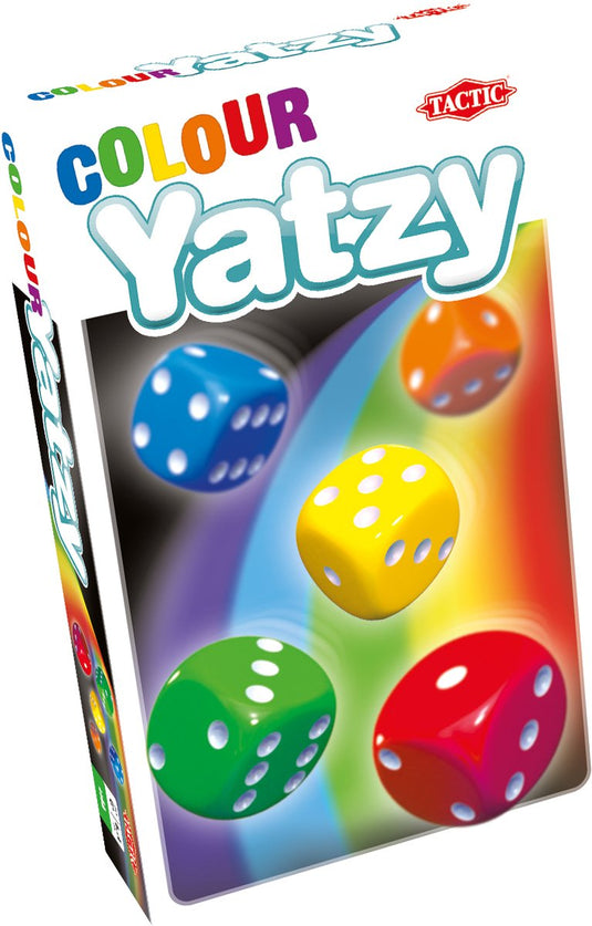 Tactic colour yatzy – dobbelspel – kleurrijk familiespel – met regenbooginlay en qr uitleg – vanaf 6 jaar – 2 of meer spelers
