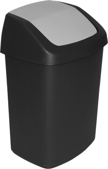 Curver swing serie - prullenbak - 25l - zwart - zilver