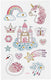Creativ company diamond stickers - unicorn motief - magische stickers - zelfklevende strass glitter stickers - feestelijke luxe versiering - creatieve plakdiamant stickers - 1 vel