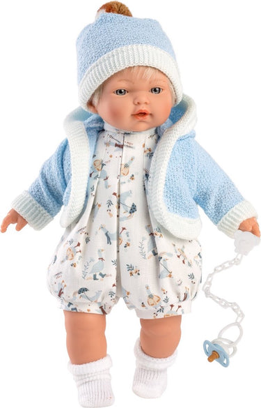 Llorens huilpop roberto blauw blank met geluid 33 cm