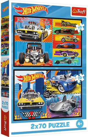 Trefl 2x70, toy cars, hot wheels fsc mix 70%, 70 stuk(s), voertuigen, 4 jaar