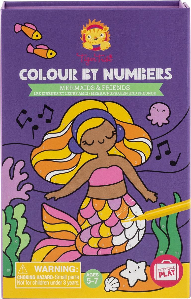Afbeelding laden in galerijviewer, Tiger tribe meeneem colour by numbers mermaids +4 jaar*
