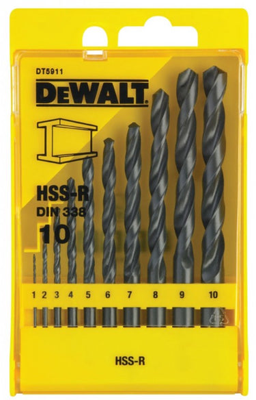 Dewalt dt5911-qz - boormachine accessoire - hss-r metaalboor - 10-delige set