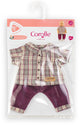 Corolle geruit shirt met broek kleine ontdekker - 30cm