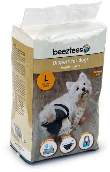 Beeztees hondenluiers l - loopsheidbroekje hond - zwart - 10st