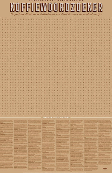 Stratier xl spelposter - koffiewoordzoeker - 100 weetjes