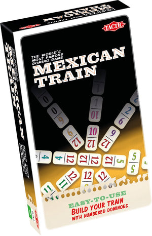 Tactic mexican train – bordspel – compacte editie – klassiek dominospel – vanaf 7 jaar – 2 of meer spelers