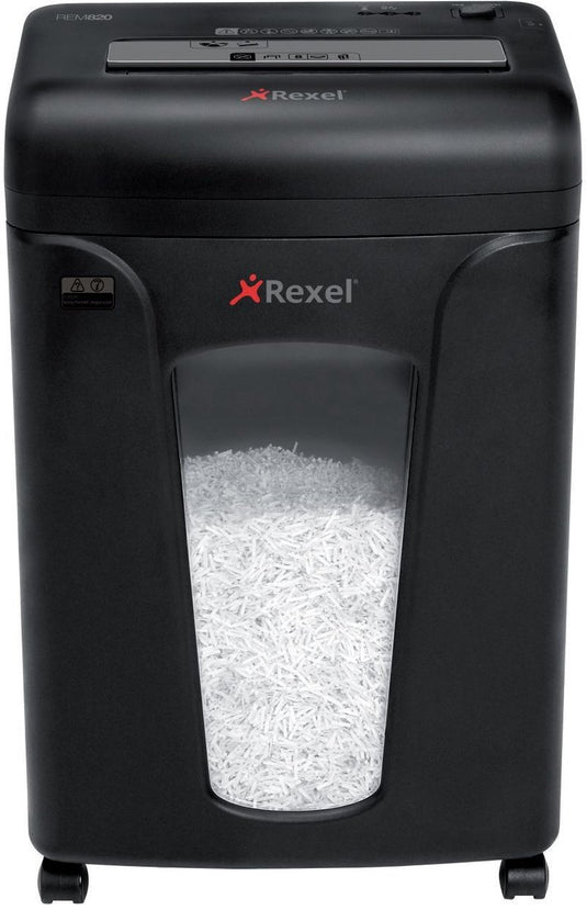 Rexel mercury rem820 papierversnipperaar - p5 microsnippers - tot 8 vel - 21l - zwart