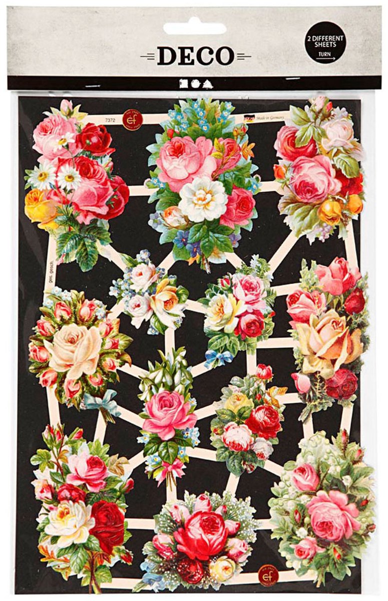 ギャラリービューアに画像をロードする, Creativ company vintage plaatjes lentebloemen, 2 vellen
