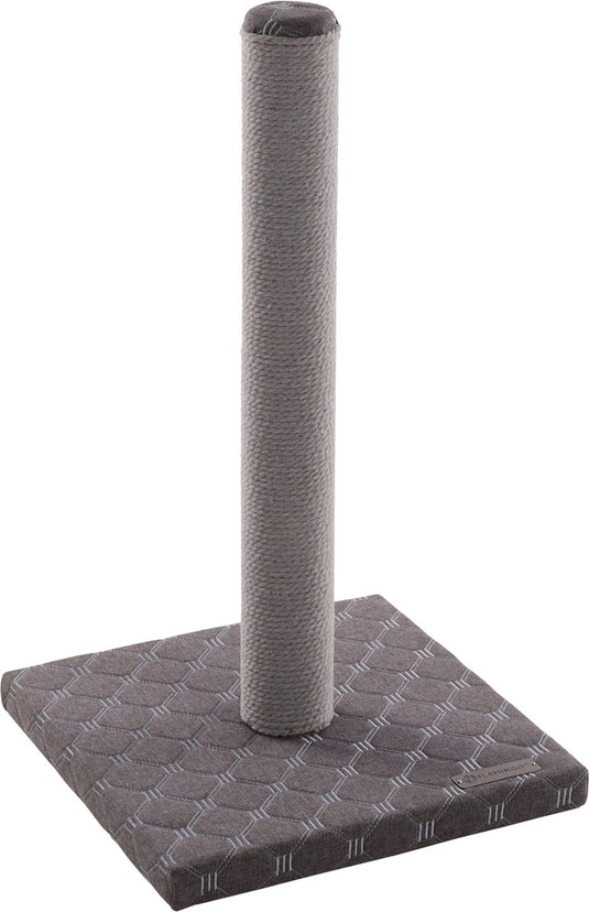 Flamingo krabpaal – emma grijs – 34,5 × 34,5 × 60,5 cm – katoenen krabtouw – met gewatteerde bodemplaat – voor katten