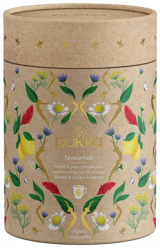 Pukka tea favorites collection - 30 theezakjes - biologische groene thee kruidenthee - 5 x 6 zakjes - theedoos - thee geschenkdoos