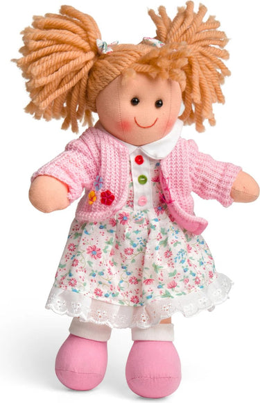 Bigjigs stoffen pop poppy - - blonde meisjespop - 28 cm