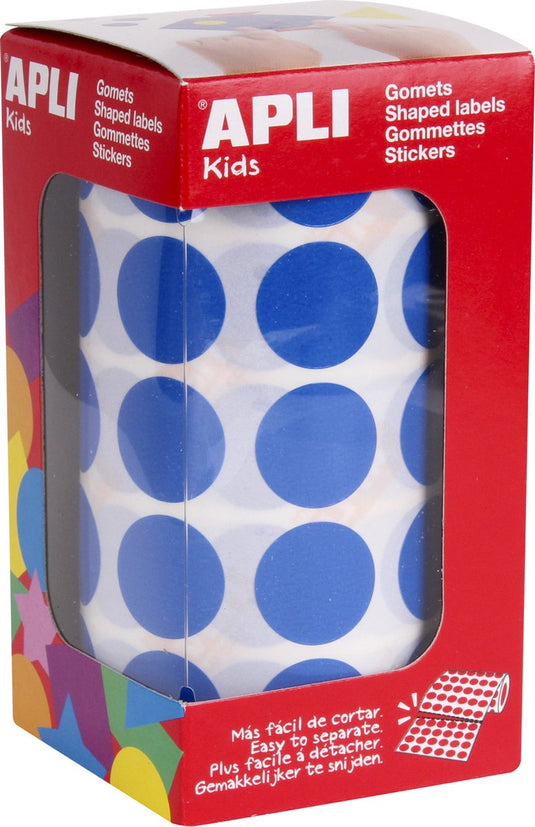 Apli kindersticker creative rond , op rol, blauw