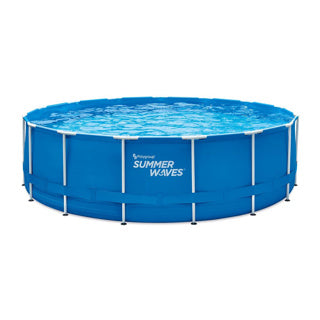 Chargez l'image dans la visionneuse de la galerie, Summer waves frame zwembad rond - ⌀457 x 122 cm - zwembaden - inclusief filterpomp - zwembadpomp - afdekzeil - grondzeil - ladder - onderhoudsset

