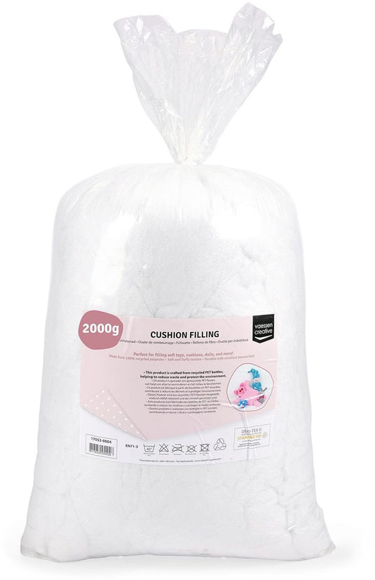 Vaessen creative kussenvulling - vulling voor knuffels - polyester vulmateriaal - 2000 g