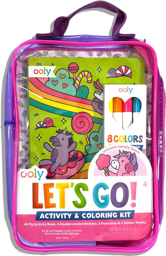 Ooly - let's go! activity coloring kit - unicorn candy town