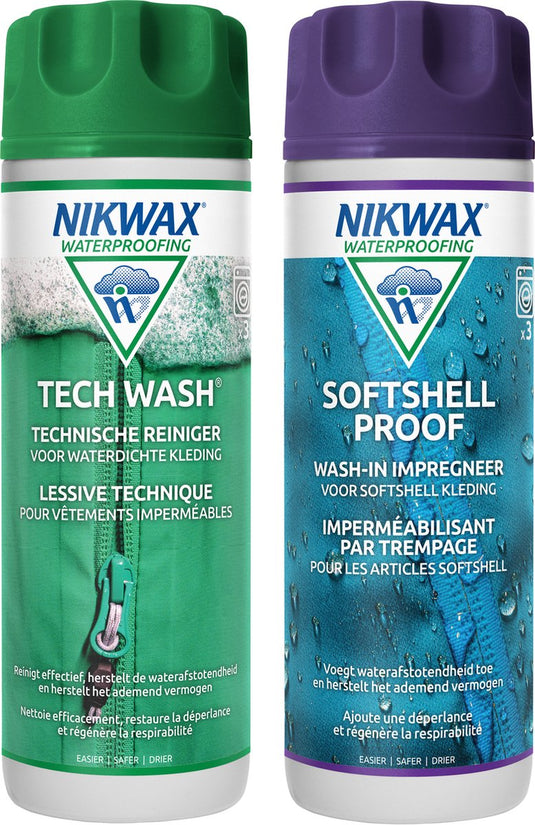 Nikwax tech wash softshell proof, reiniging en impregneer voor softshell 300ml