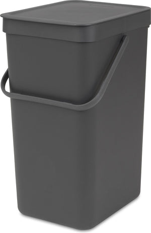 Brabantia sort go prullenbak - 16 liter - dark grey