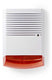Nedis dummy beveiligingsalarm - ip44 - batterij gevoed - buiten - oranje wit
