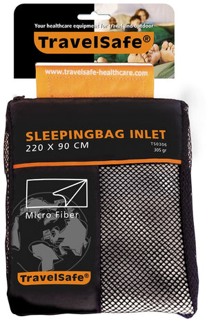 Travelsafe microfiber inlet - deken - 1pers. - white natural