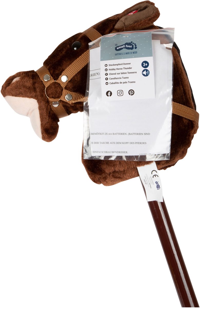 Afbeelding laden in galerijviewer, Small foot - houten stokpaard thunder, 88cm
