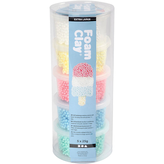 Creativ company foam clay extra large, 5 kleuren