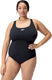 Speedo endurance+ medalist dames sportbadpak plus size - kleurvast badpak dames grote maten - chloorbestendig zwempak dames - sportbadpak dames met medalist-rug - zwart - 48