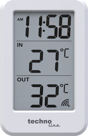 Technoline thermometer ws 9172 70x110x22mm wit met 1 buitensensor 100m