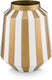 Pip studio vaas stripes - bloemenvaas van metaal - wit goud - 24x29cm