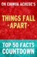 Things fall apart: top 50 facts countdown