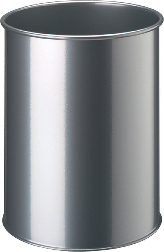 Durable papierbak 15 liter rond zilver