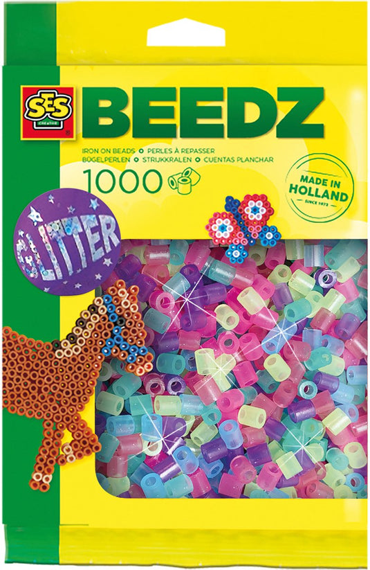 Ses creative ses strijkkralen - mix glitter, 1000st.