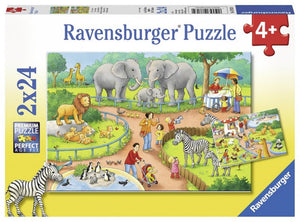 Ravensburger puzzel 2x24st. dag in de dierentuin