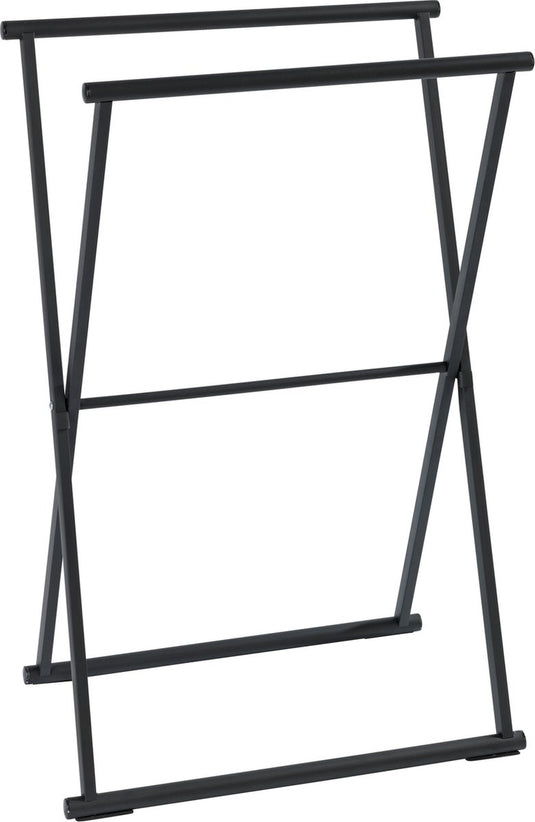 Wenko vrijstaande handdoekhouder inklapbaar lava zwart 54x81cm - handdoekrek - handdoekenrek - handdoekstang vrijstaand