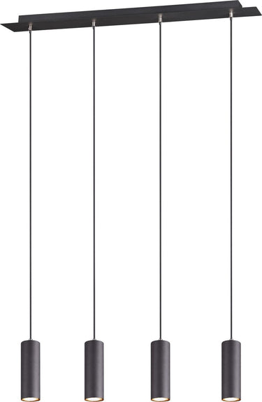 Trio marley - hanglamp - zwart mat - excl. 4x gu10 3w - aanpasbaar in de hoogte